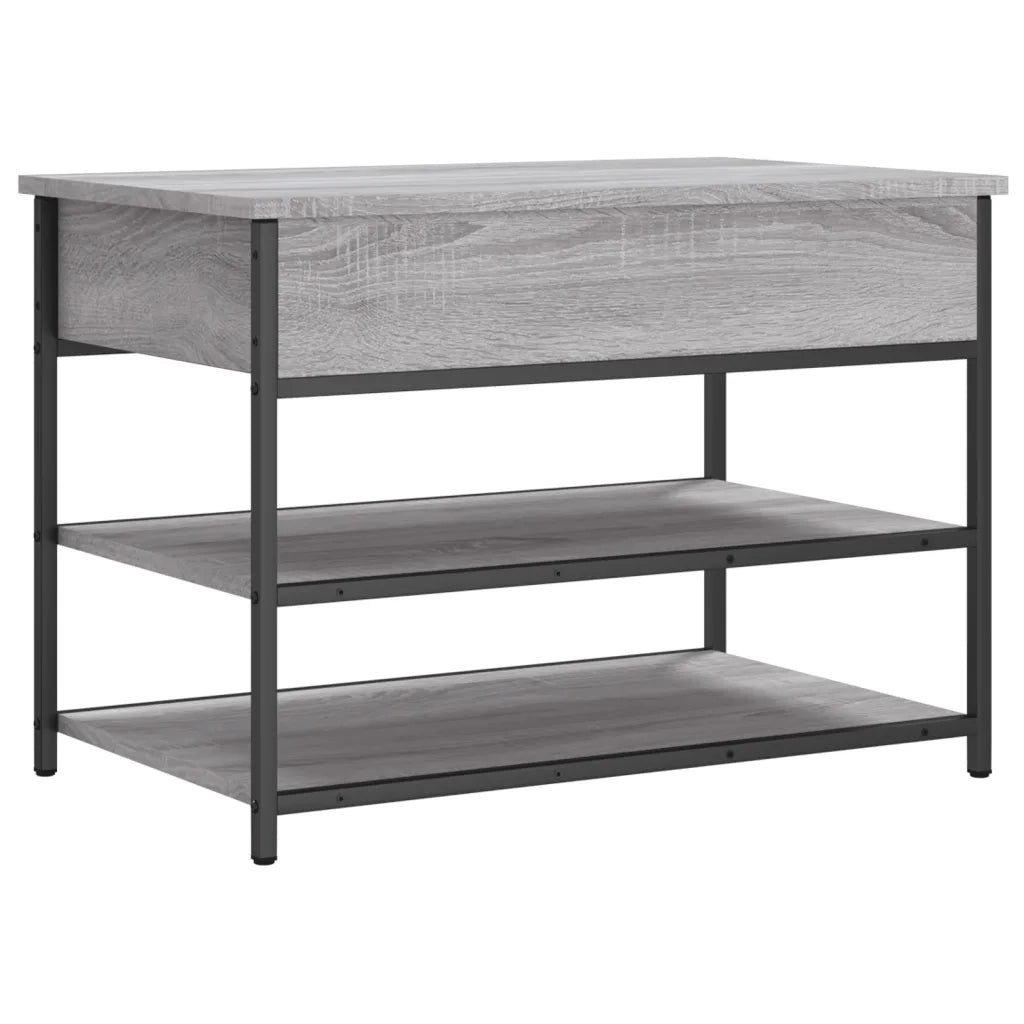 Panca Porta Scarpe-Sgabello-Panca Scarpiera Grigio Sonoma 70x42,5x50cm Legno Multistrato