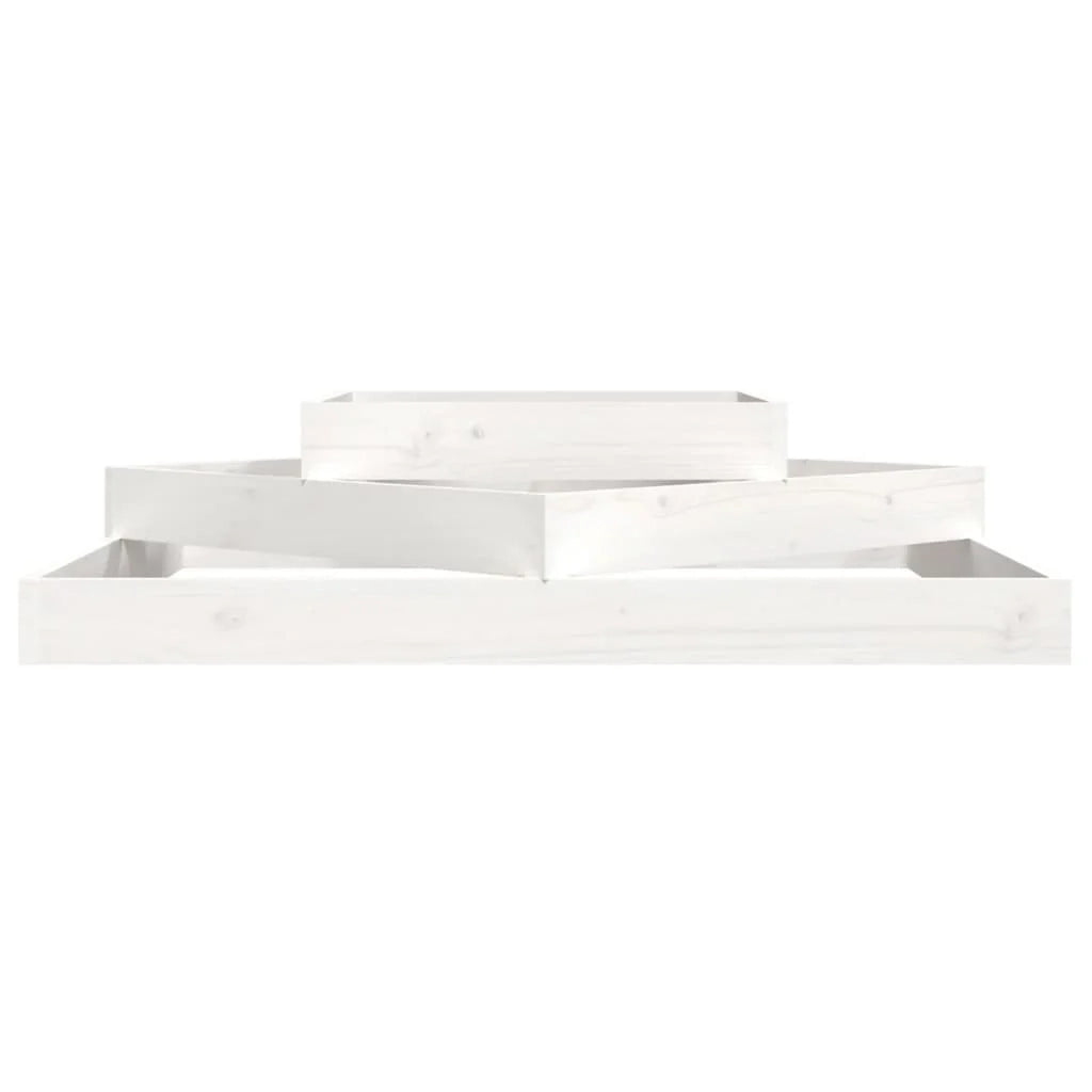 Fioriera rialzata per piante fiori terrazza giardino 112 x 112 x 27 cm legno massello di pino bianco 02_0037392