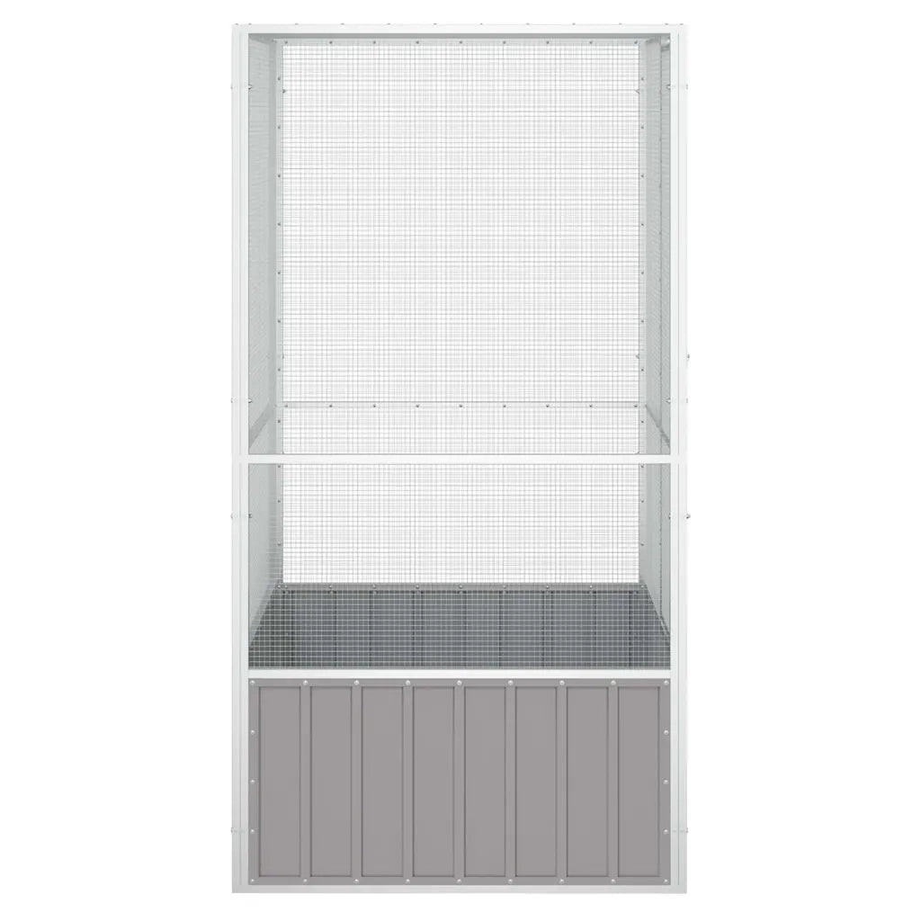 Gabbia per Uccelli Grigia 111x107x211,5 cm Acciaio Zincato 171551