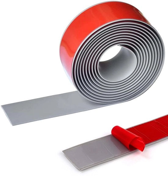 Profilo di transizione in PVC autofibro: 3m x 5cm, impermeabile, listello di paese, listello di copertura per pavimenti (grigio)