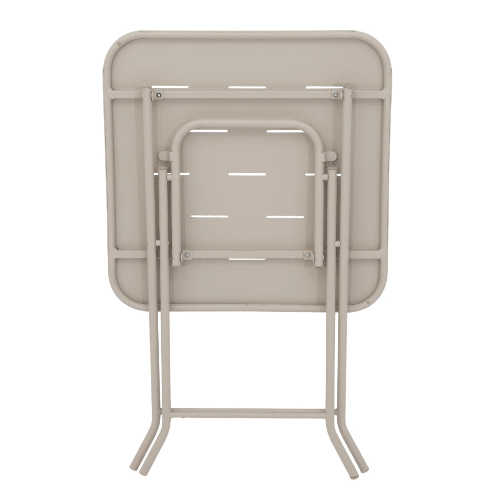 Set bistr貌 pieghevole 60x60x73 cm; per 2 persone; acciaio beige