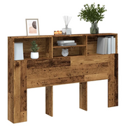 Testiera con Contenitore-Testiera con Ripiani Legno 160x19x103,5 cm in Truciolato