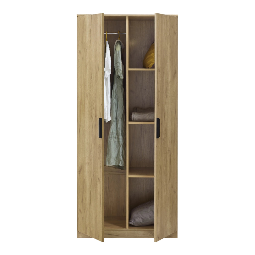 Armadio Guardaroba Eiselfing con 4 Scomparti 176 x 80 x 52 cm Effetto Rovere [en.casa]