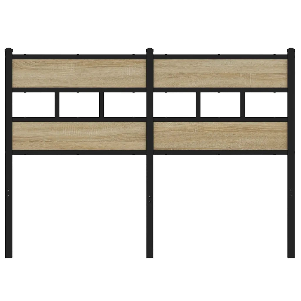 vidaXL Testiera Rovere Sonoma 120 cm in Ferro e Legno Multistrato