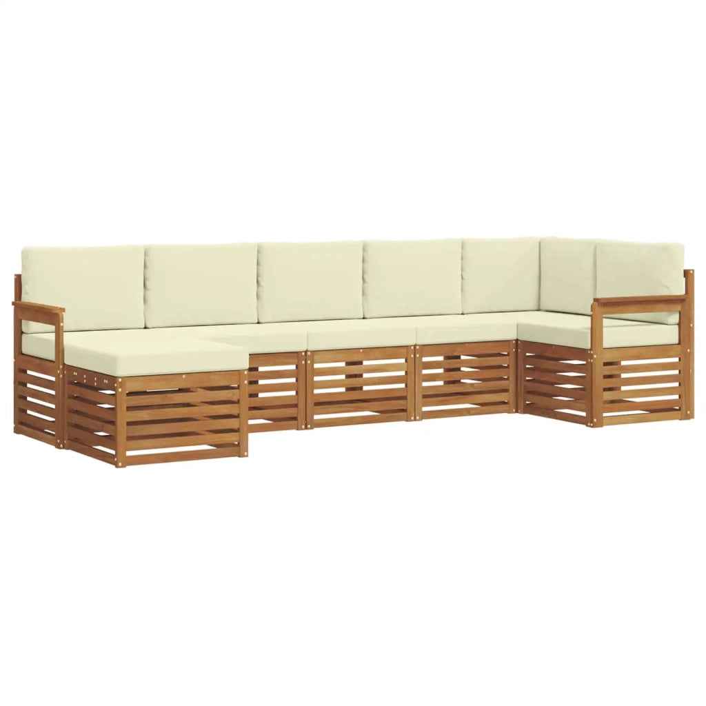 Set divano sezionale con cuscino 7 pcs Naturale e Crema 3375155