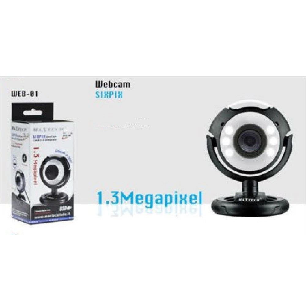 Trade Shop - Webcam Web-01 Ideale Per Videoconferenze Microfono 1.3 Mpx 6 Led Per Notebook Pc -