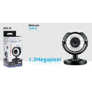 Trade Shop - Webcam Web-01 Ideale Per Videoconferenze Microfono 1.3 Mpx 6 Led Per Notebook Pc -