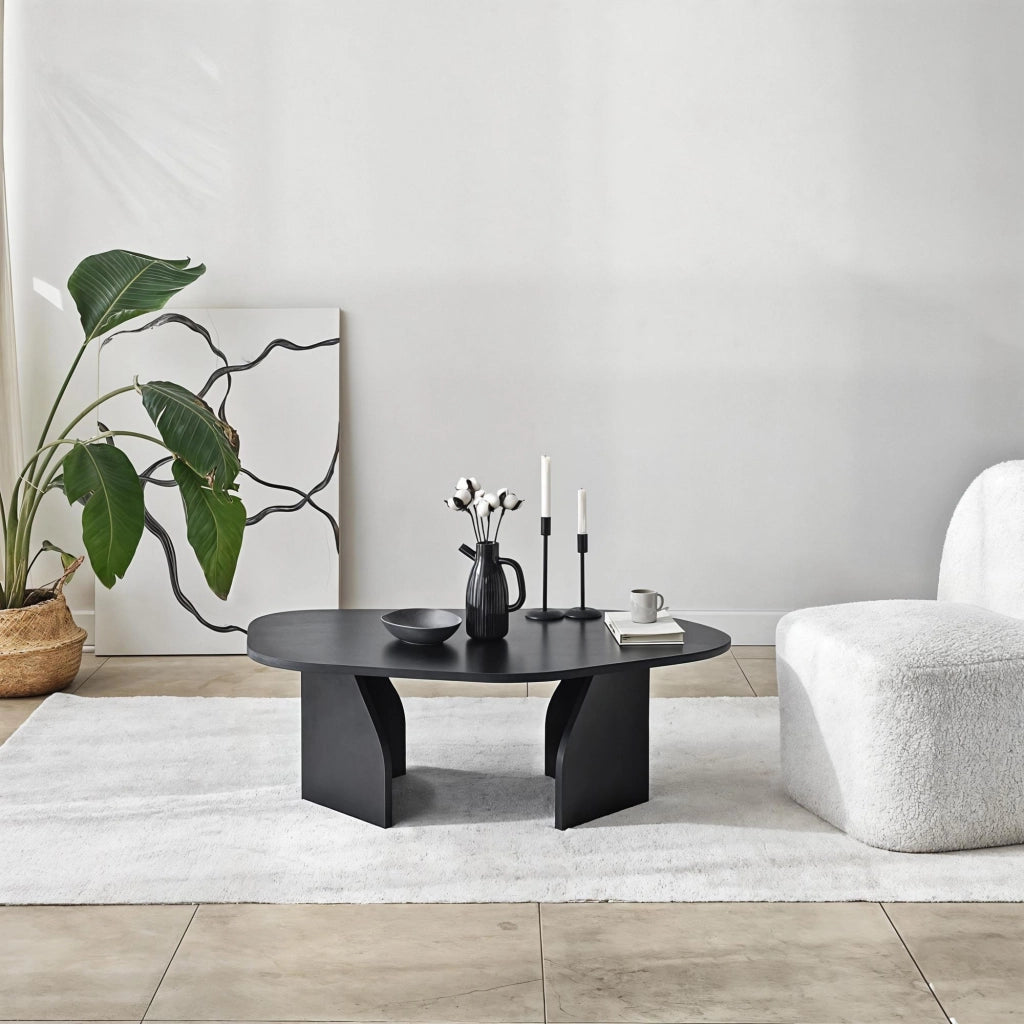 Tavolino in legno "Rock" 100 x 60 x 35 cm - Nero