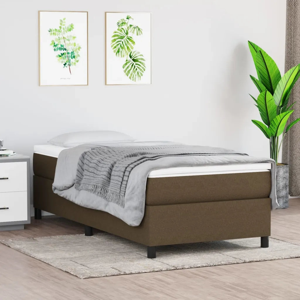 Struttura Letto a Rete a Molle Marrone Scuro 100x200 cm Tessuto 3120841