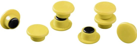 Magnetico Duro 475104 (Ø) 15 mm Circolare Giallo 1 set 475104