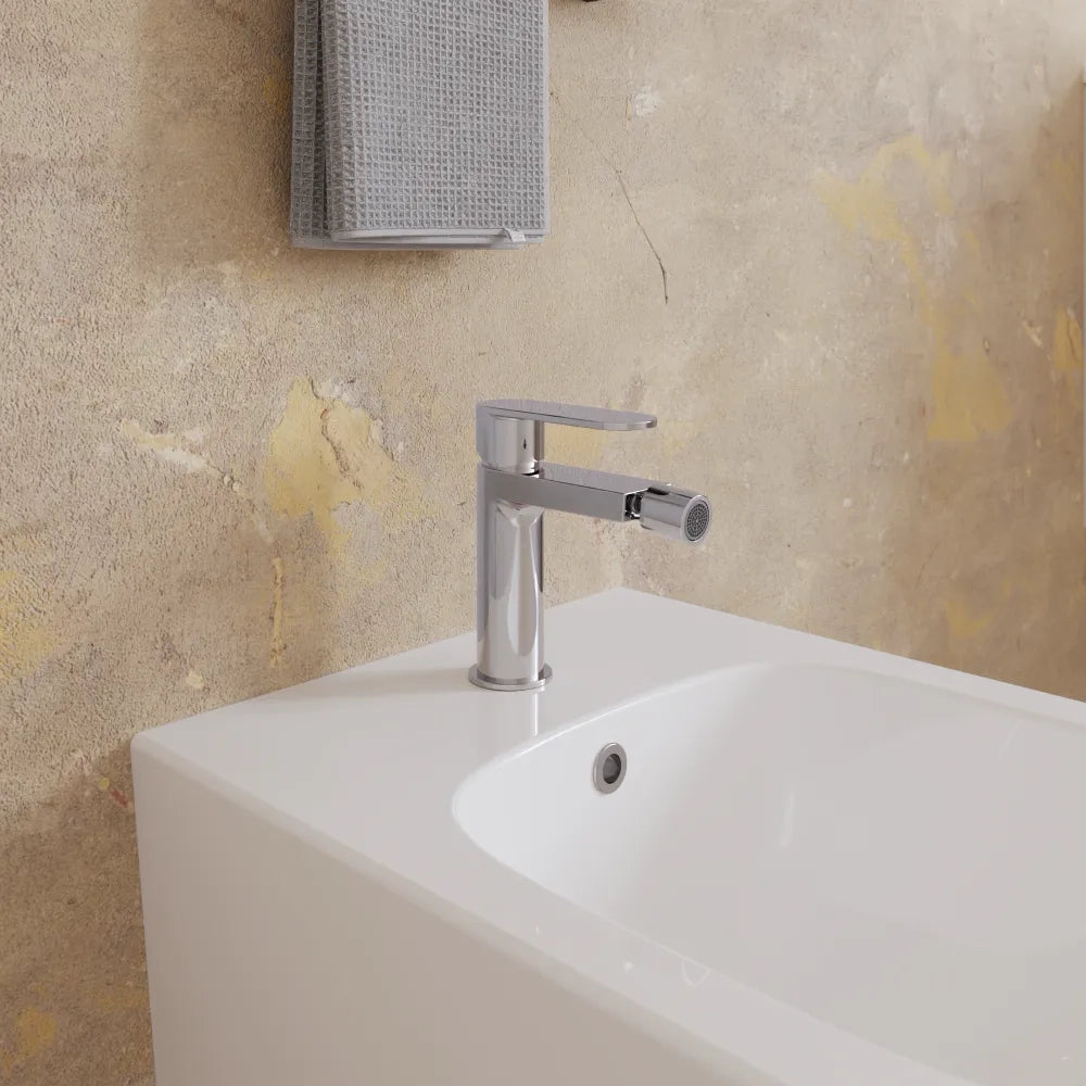 Set miscelatori lavabo 13cm bidet miscelatore esterno doccia cromato | Margot