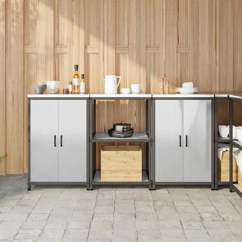 Set di Stoccaggio per Cucina 3 pcs Argento Acciaio inossidabile