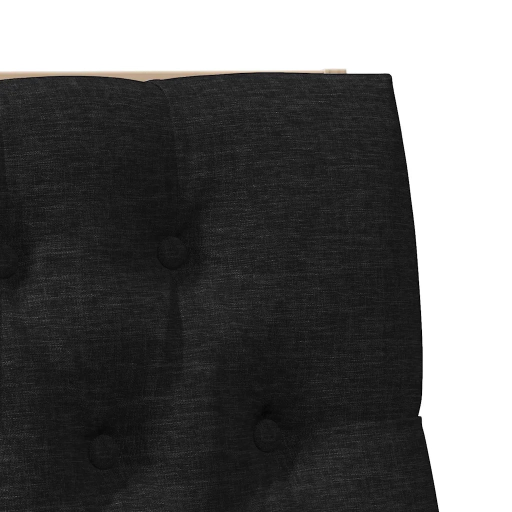 Testiera imbottita Nero 100 cm Pino massello 879356