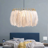 Lampada Da Soffitto Con Piume Boho App662 Gold