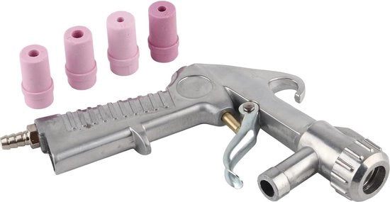 Sifon per alimentazione d'aria Blaster per sabbia con pistola a getto con 4 punti ceramici per sabbia.