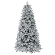 Albero di natale pieghevole con 160 palline luci led e 806 punte di ramo, Albero di natale artificiale innevato da 210 cm Bianco