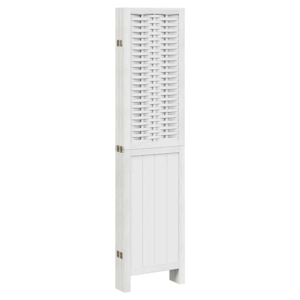 Divisorio Ambienti 6Pannelli Bianco Legno Massello di Paulownia 358729
