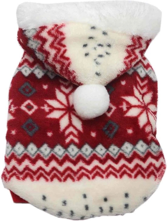 Abbigliamento per cani Maglia con cappuccio per cani colore rosso