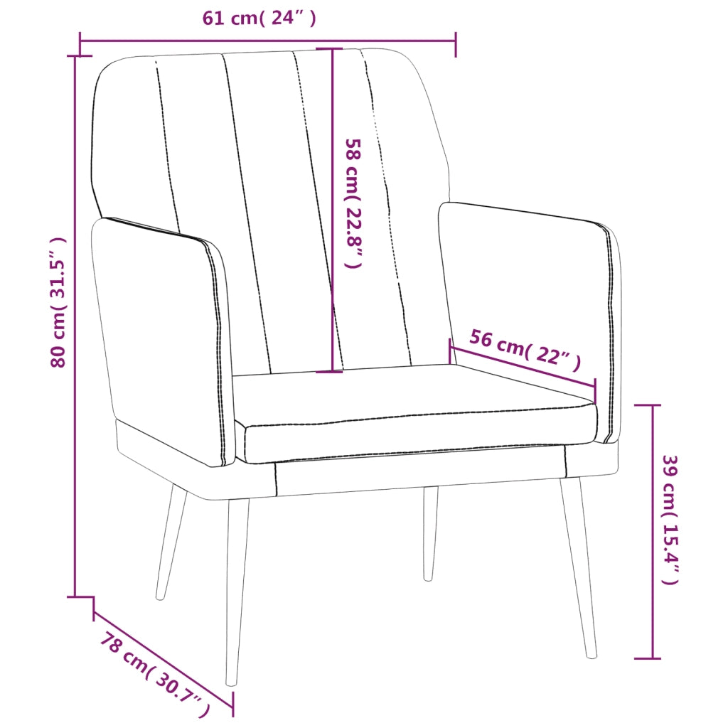 Divano Sedia-Poltrona Nera 61x78x80 cm Similpelle