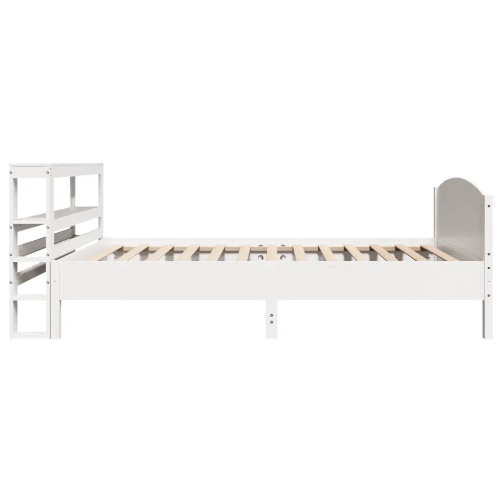 vidaXL Letto senza Materasso Bianco 75x190 in Legno Massello di Pino