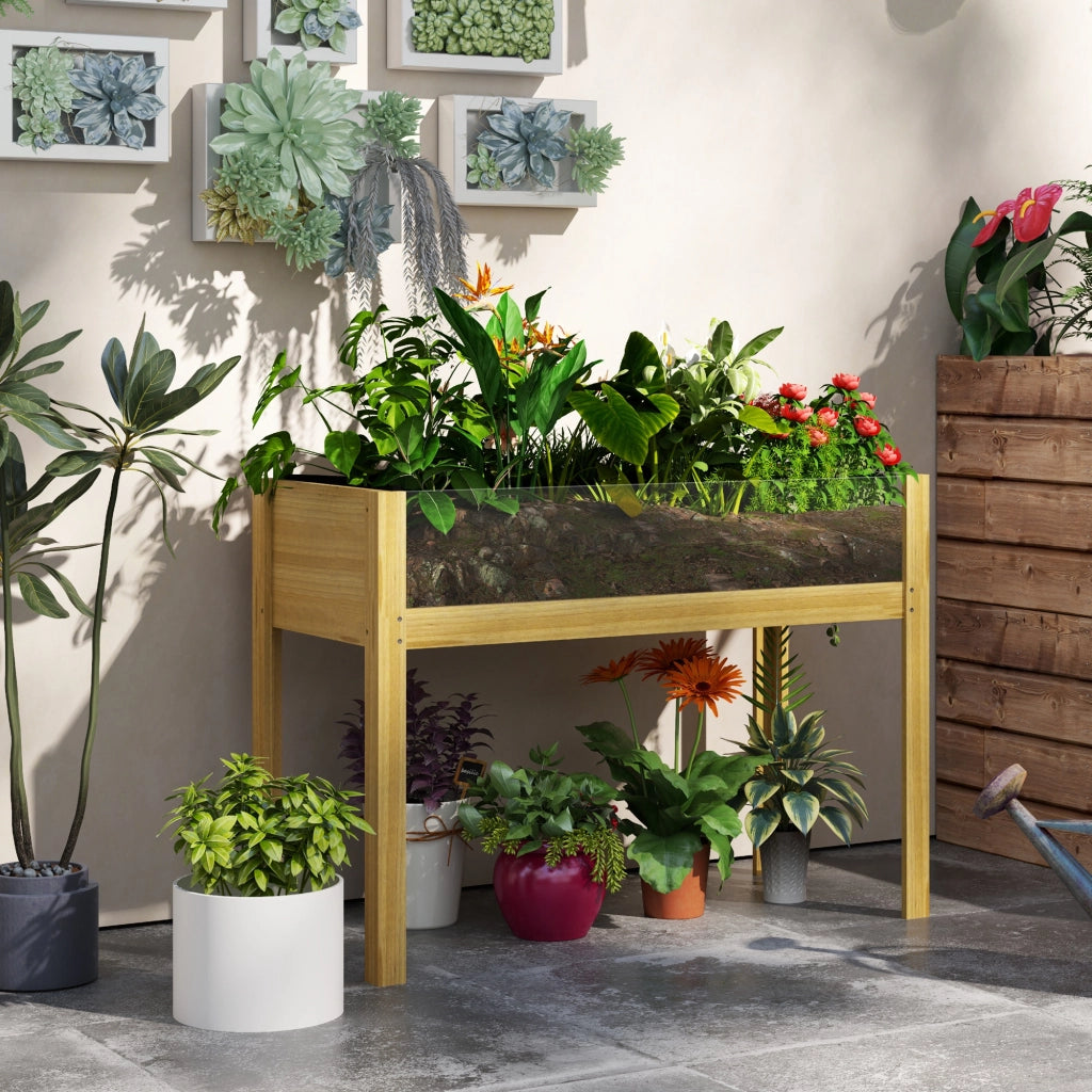 Hochbeet in legno con pannelli acrilici ¨C zephmum ¨C 110x50x80 cm