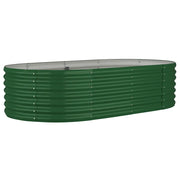 Fioriere | Cassetta per fiori | Letto Giardino Acciaio Zincato 152x80x36 cm Verde