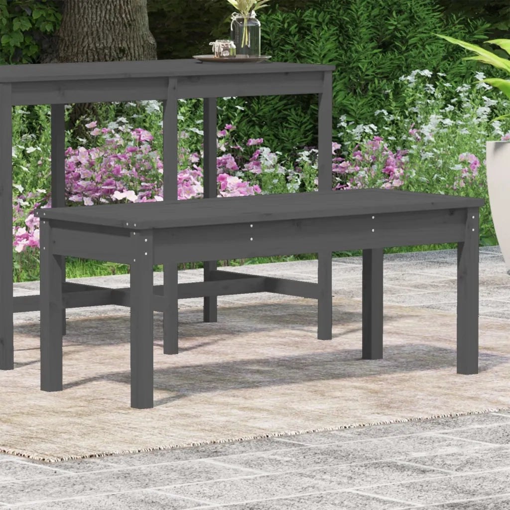 Panchina da Giardino | Panca da Giardino Grigia 109x44x45 cm Legno Massello di Pino