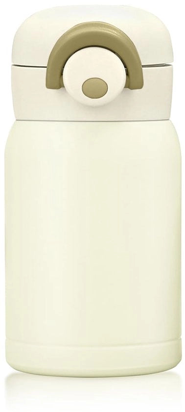 Flessa termica in acciaio inossidabile 350ML/200ML con coperchio chiuso, flacone di vetro isolato e vuoto per sport, viaggio, scuola, esterno (bianco crema, 200ML)