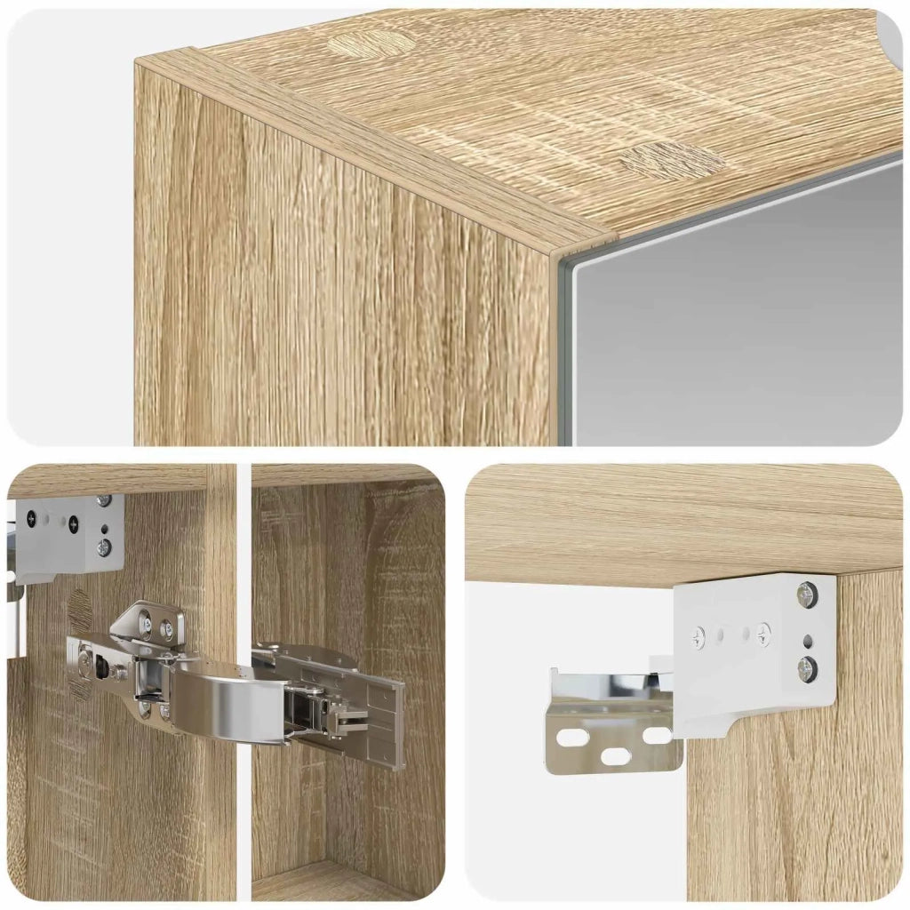 Mobiletto per specchio da bagno Rovere Sonoma 50 x 14,5 x 70 cm