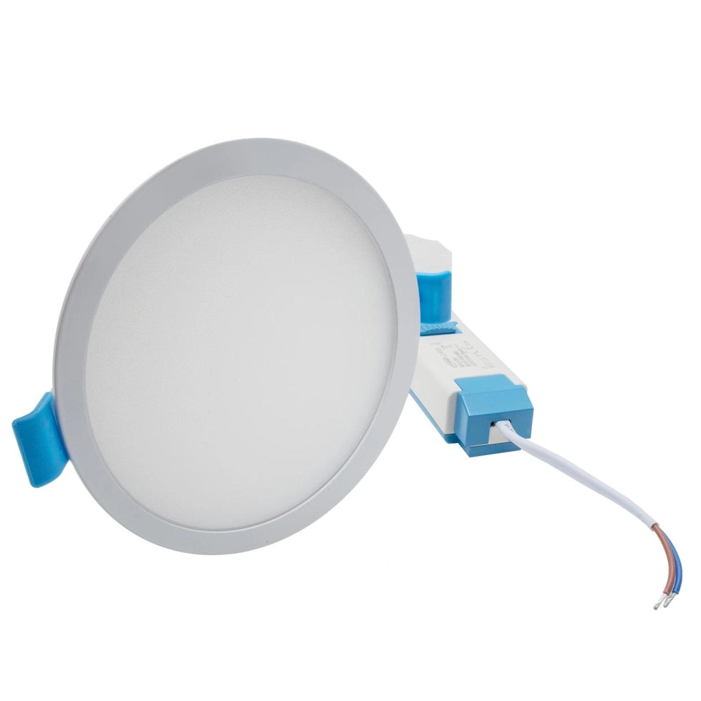 Faretto incasso LED 24W pannello rotondo slim interruttore CCT da 3000K a 6500K luce ufficio negozio studio foro 28cm