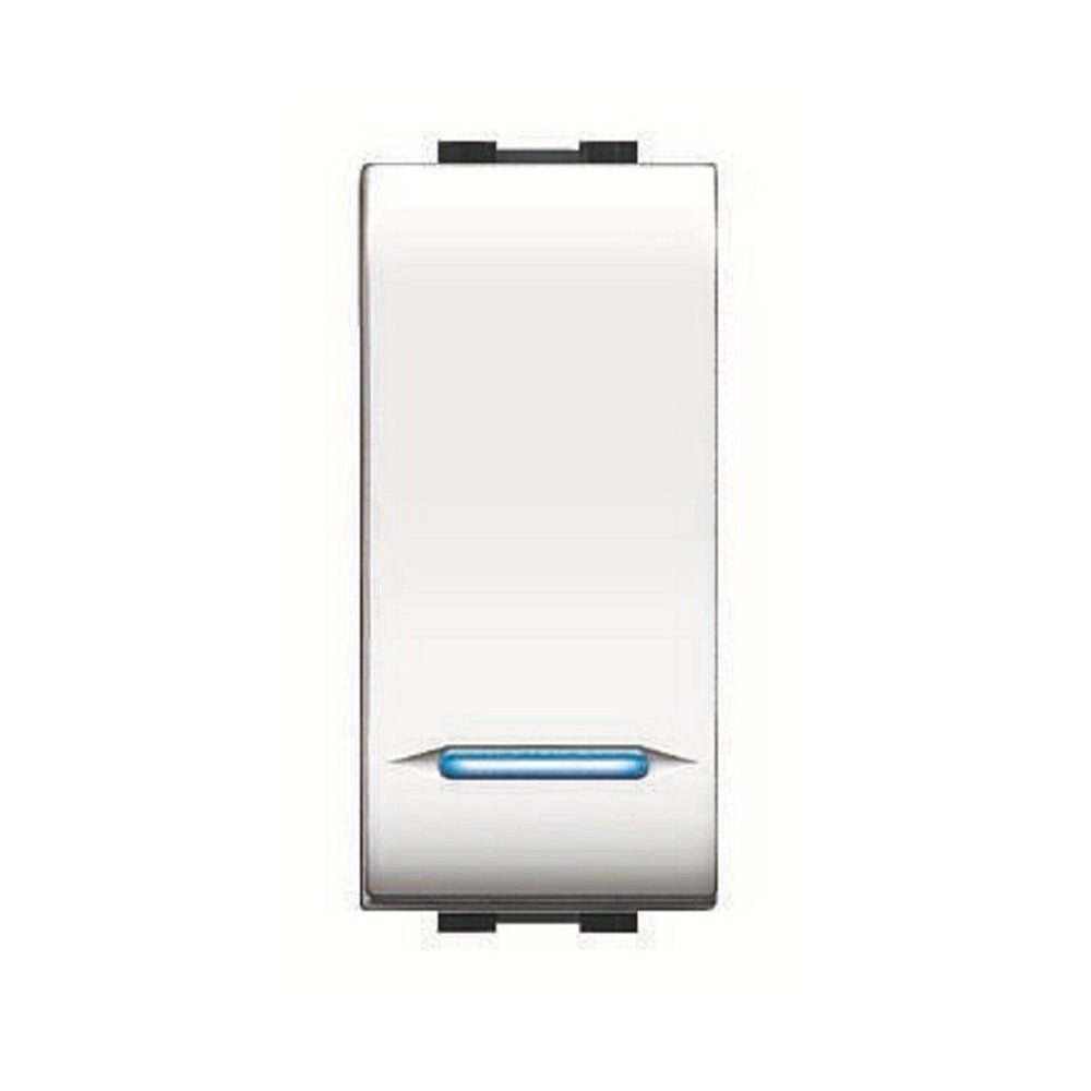 INTERRUTTORE UNIPOLARE ILLUMINABILE 'MYLIFE' 16Ax 250V - Bianco - EC ELETTROCANALI