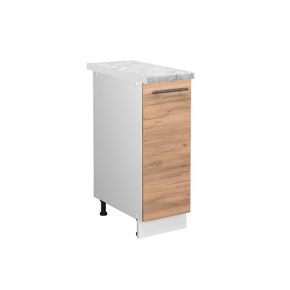 Armadio cucina dispensa alto Fame-Line Rovere dorato/Bianco 30 cm, PL Marmo Vicco