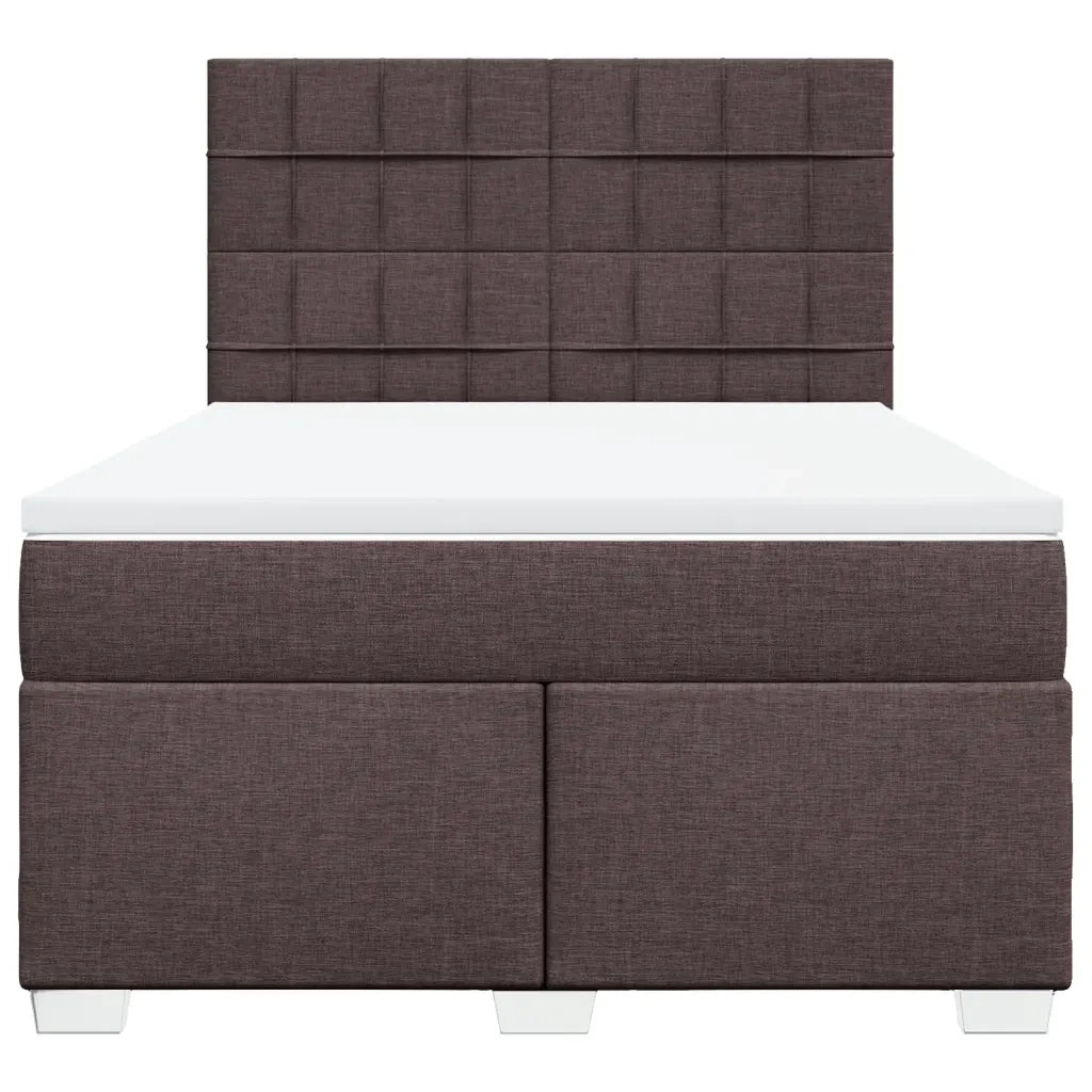 vidaXL Giroletto a Molle con Materasso Marrone Scuro 140x200cm Tessuto