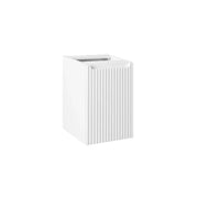 Mobile da bagno VANO – 1 porta con cesto per la biancheria – Bianco alpino – L40 × P39 × H57 cm – Da appendere