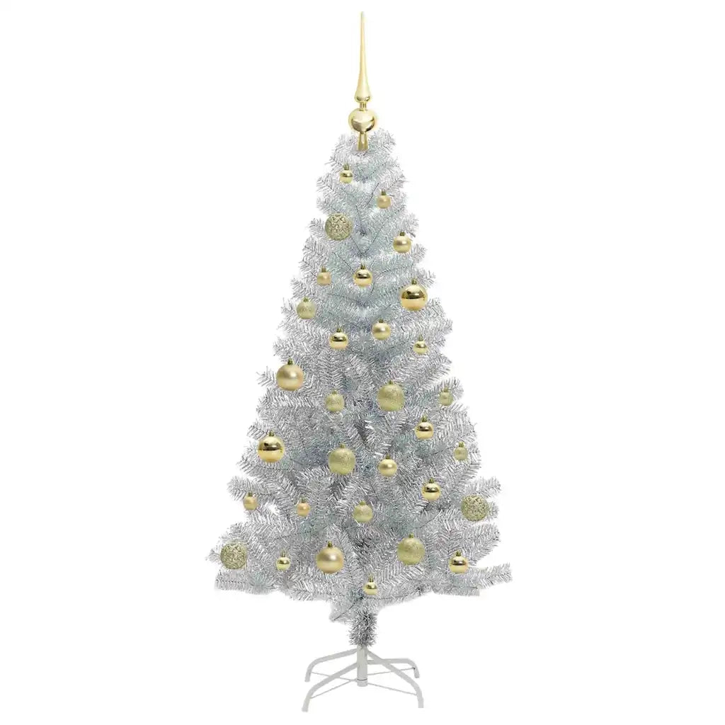 Albero di Natale con 150 LED con supporto Argento 150 cm PET 3396665
