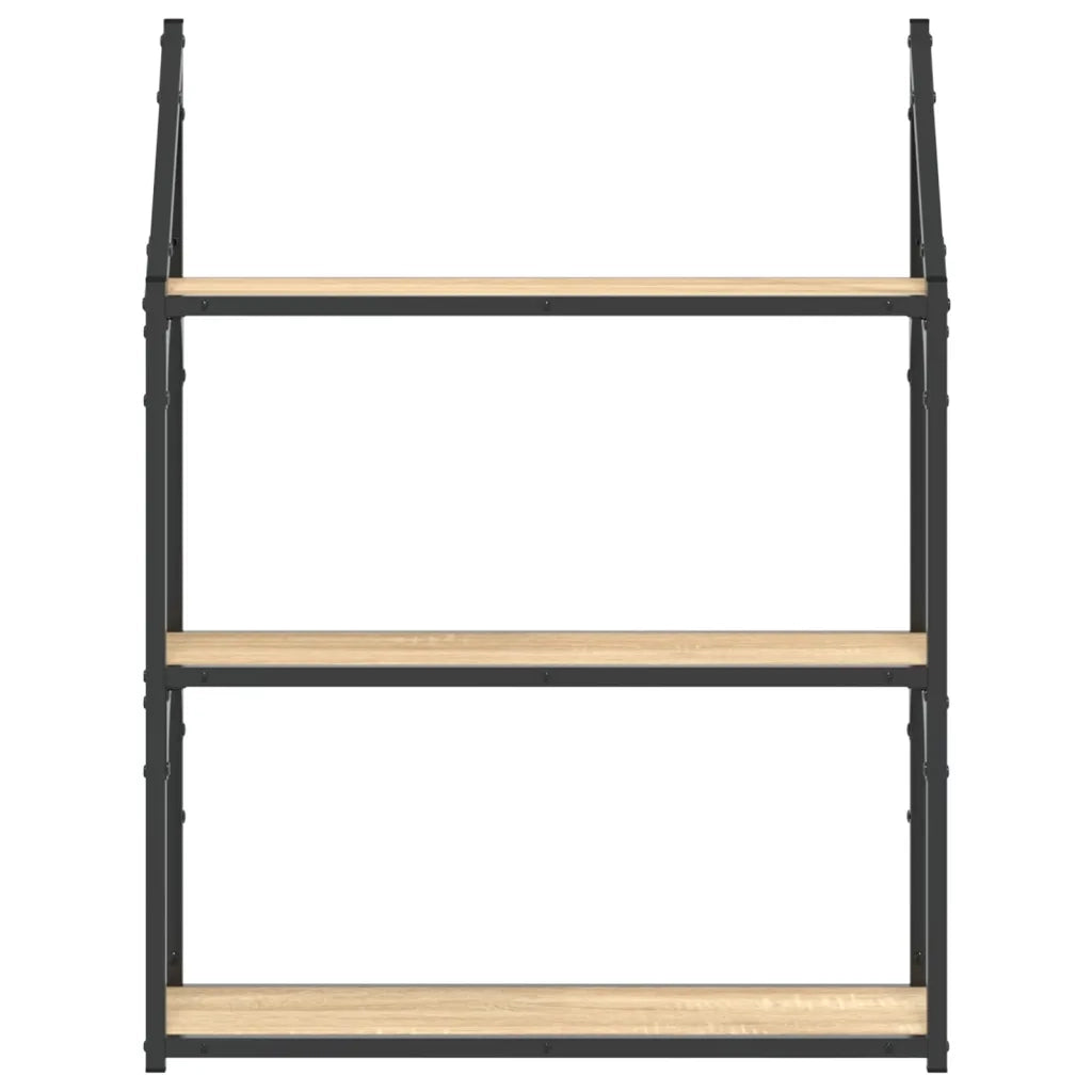 Scaffale Parete 3Ripiani Rovere Sonoma 60x21x78,5cm Multistrato 835450