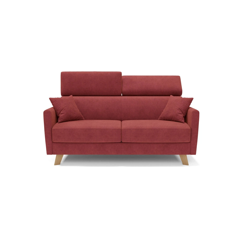 Francy Divano letto matrimoniale con poggiatesta regolabili in tessuto impermeabile e smacchiabile T17 180 cm (mat. 140x197) rosso