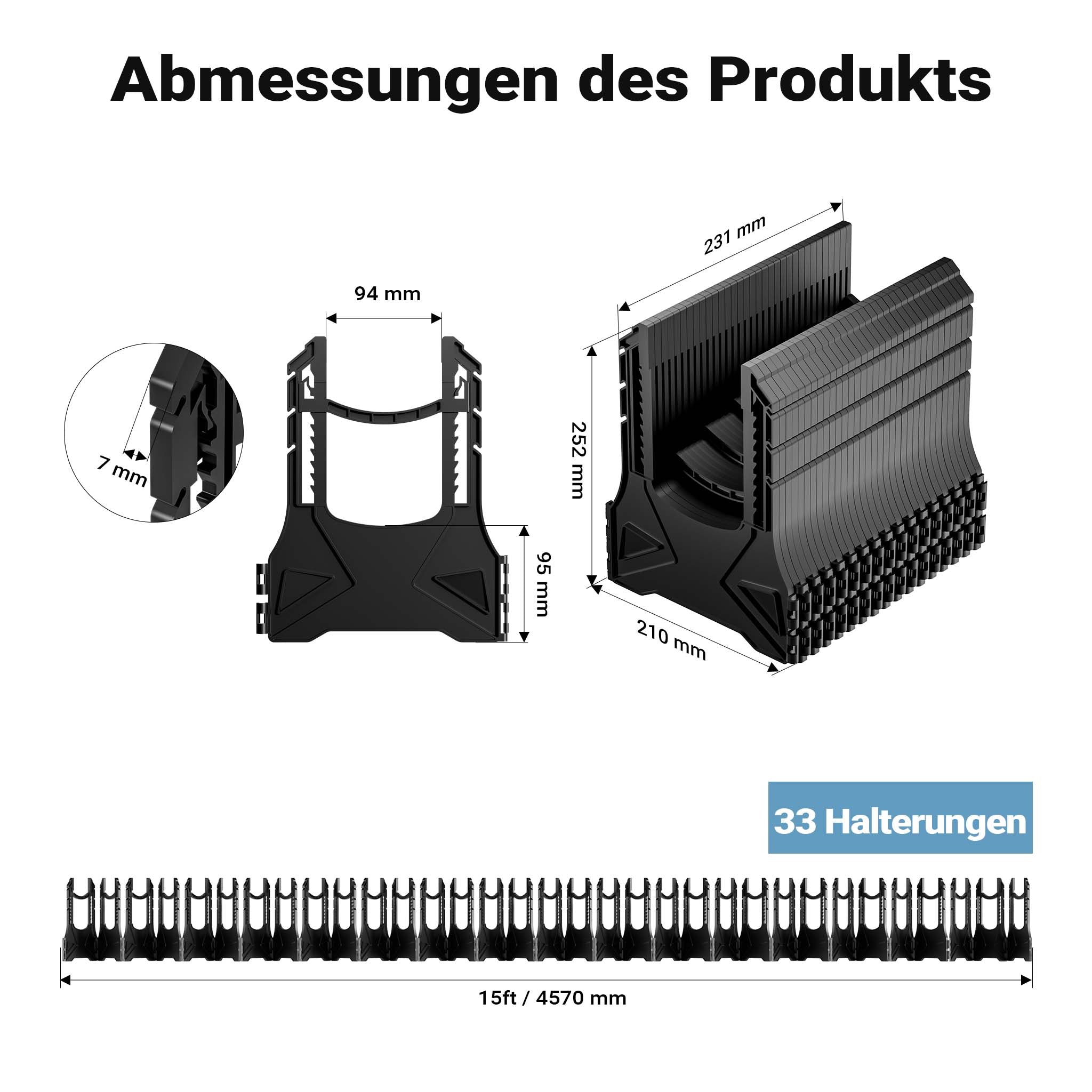 Supporto per tubi acqua di scarico camper caravan e roulotte 4,5 m, estensibile per tubazioni fino a Ø 94 mm, per smaltimento acque nere e grigie in campeggio