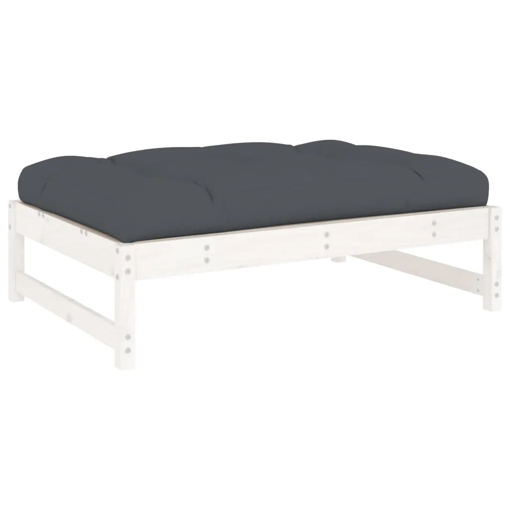 Poggiapiedi da Giardino 120x80 cm Legno Massello di Pino Bianco