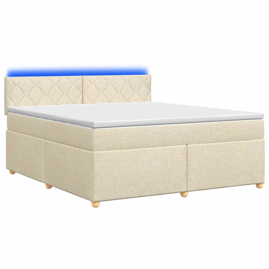 Letto box spring con materasso Crema 160 x 200 cm Tessuto 3452469