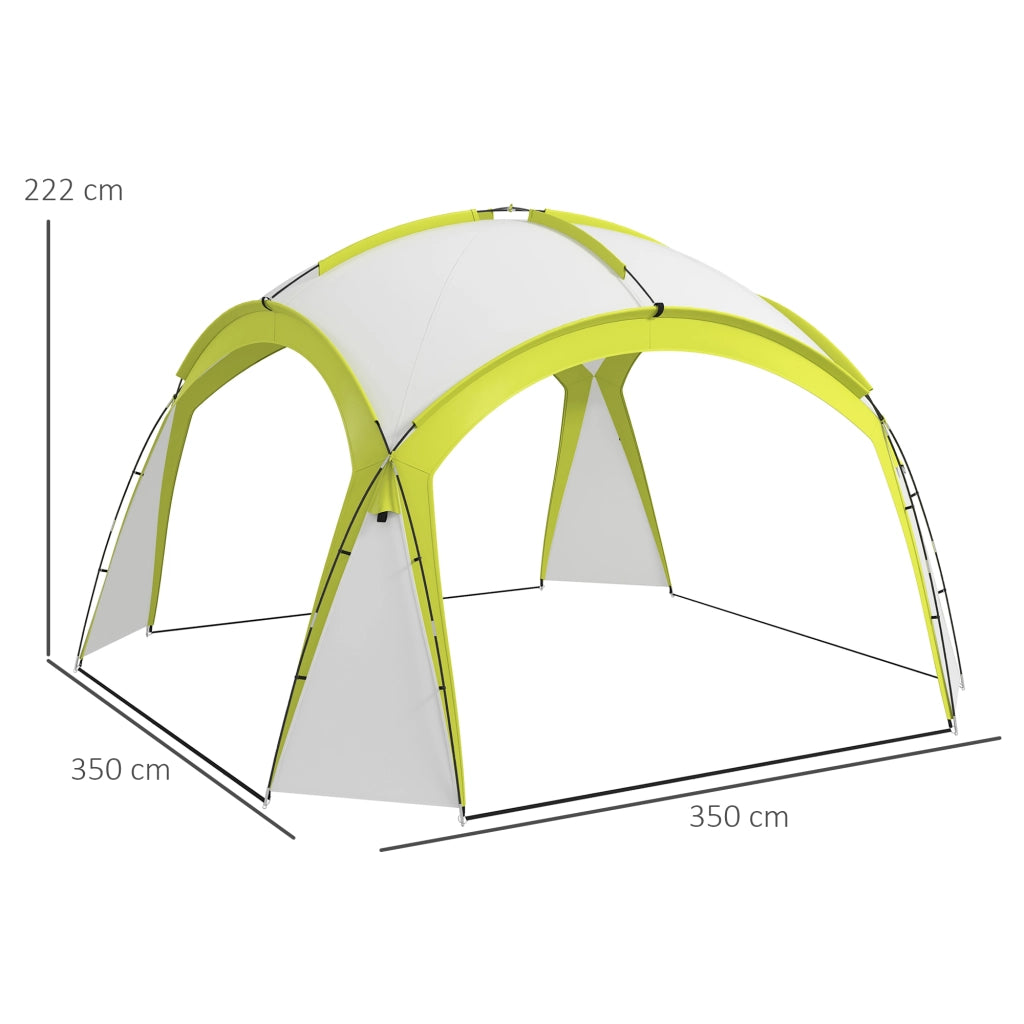 Gazebo da Giardino 3.5x3.5m con Porta ¨C Zephmum ¨C Verde, Poliestere Impermeabile