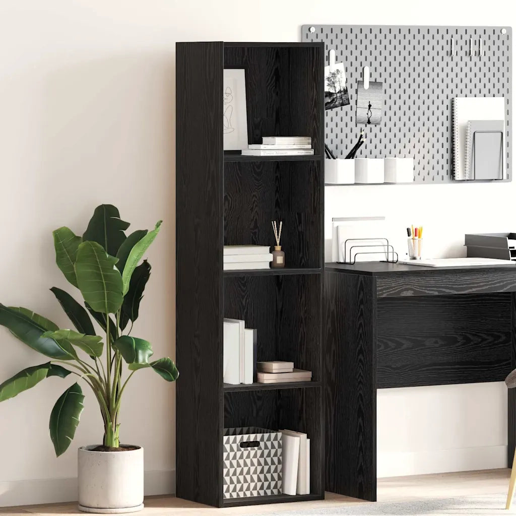 vidaXL Libreria Rovere nero 40 x 30 x 152 cm Legno multistrato