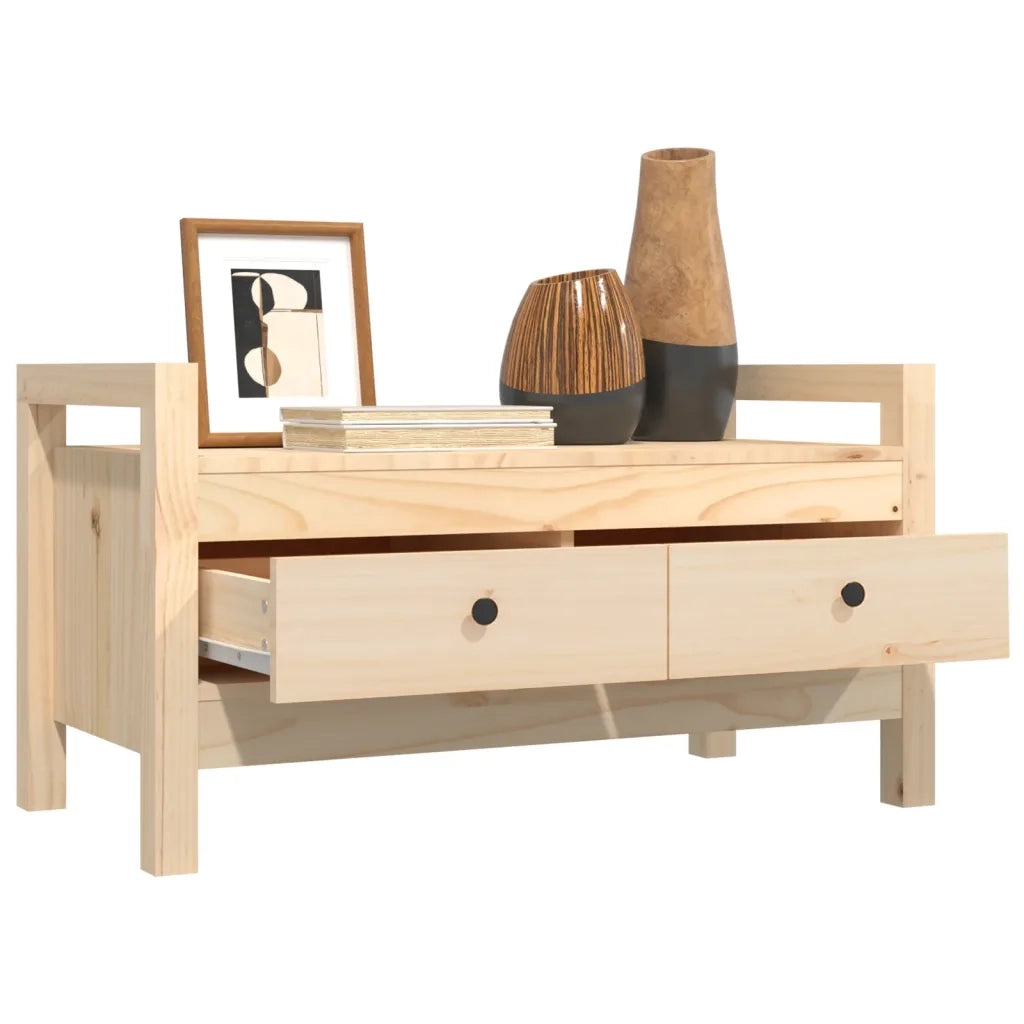 Panca da ingresso-Sgabello-Panca da Corridoio 80x40x43 cm in Legno Massello di Pino