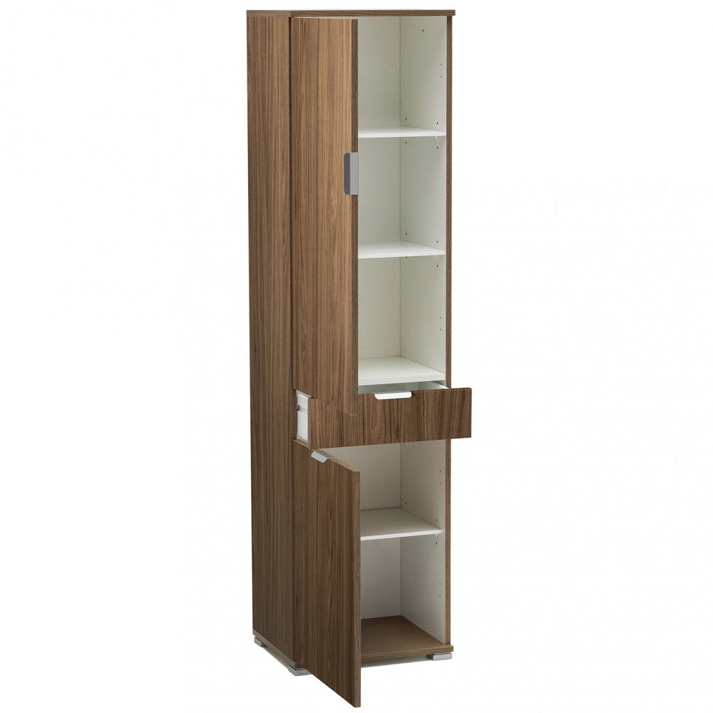 Armadio 2 Ante 1 Cassetto 45x38x174 h cm in Truciolare bilaminato Marrone