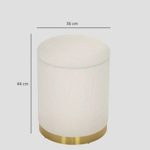 Sgabello contenitore rotondo in tessuto corda, Ø36 x 44 cm, bianco crema