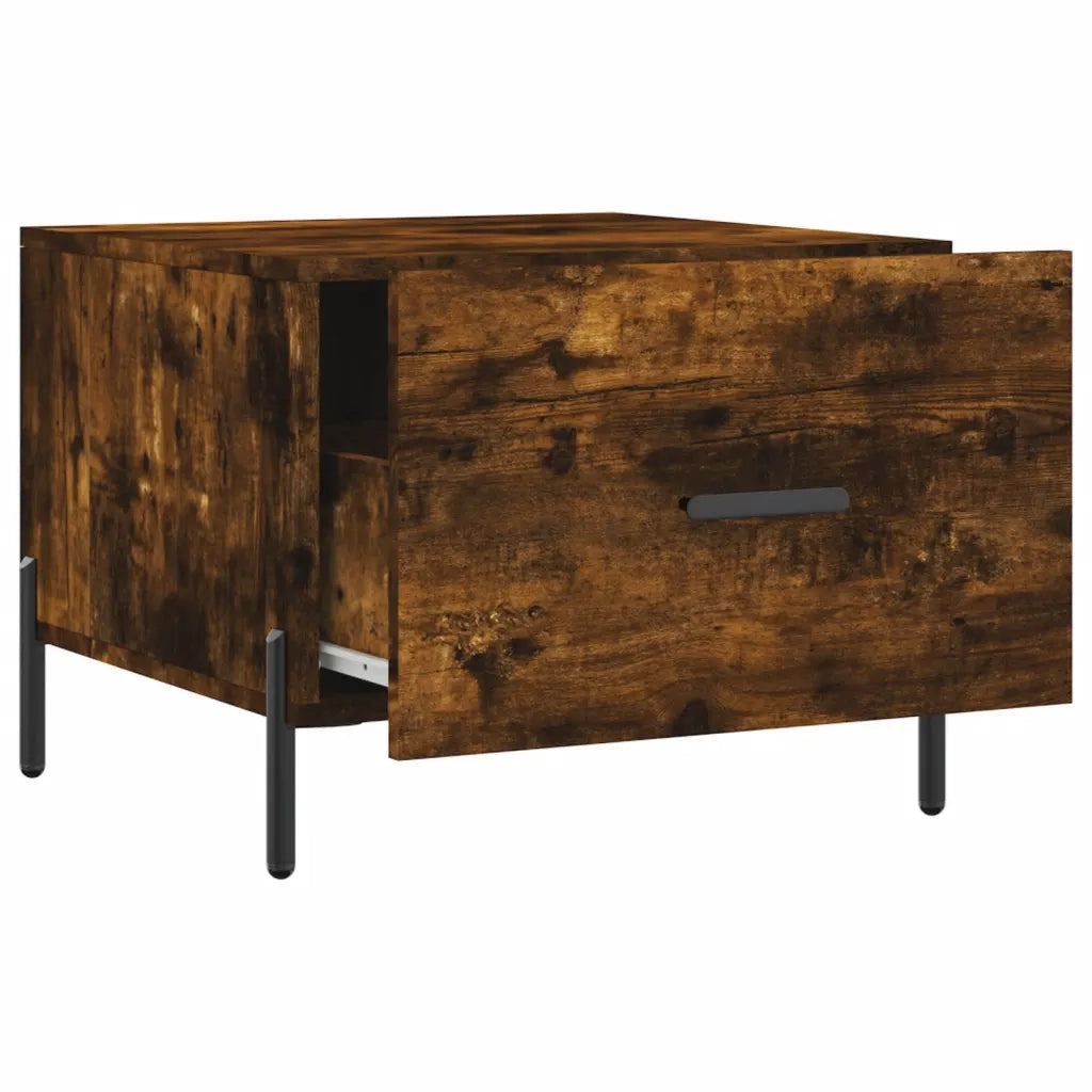 Tavolino da Salotto Rovere Fumo 50x50x40 cm Legno Multistrato 829422