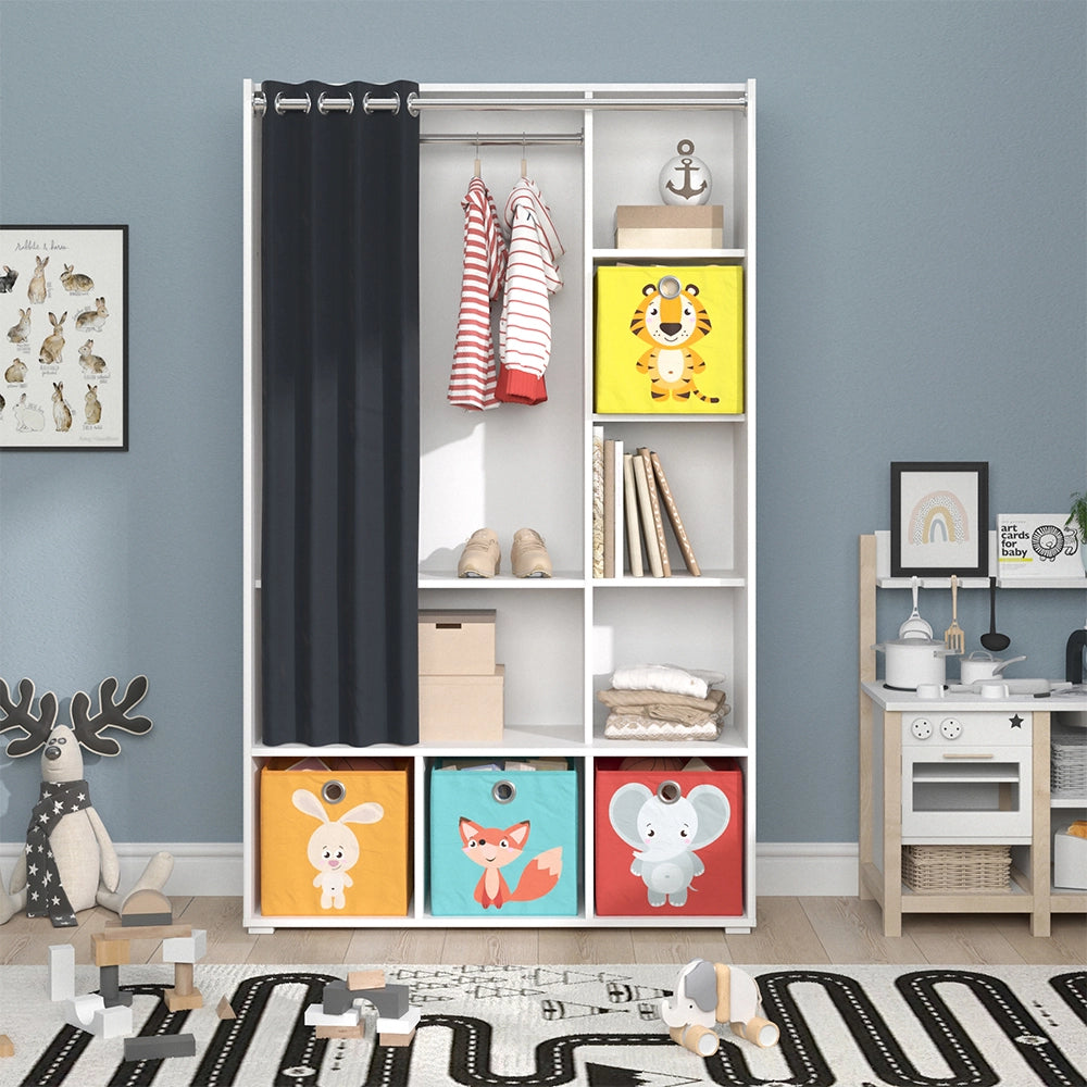 Vicco Guardaroba per bambini Bianco 38 x 178.1 cm Con scatole pieghevoli (colorate)