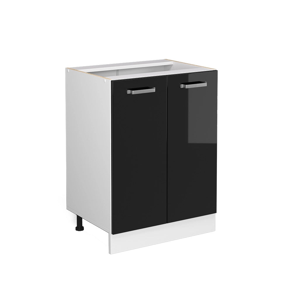 Vicco Mobiletto base cucina Nero lucido 60 cm senza piano di lavoro
