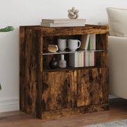 Credenza con Luci LED Rovere Fumo 60x37x67 cm 836655