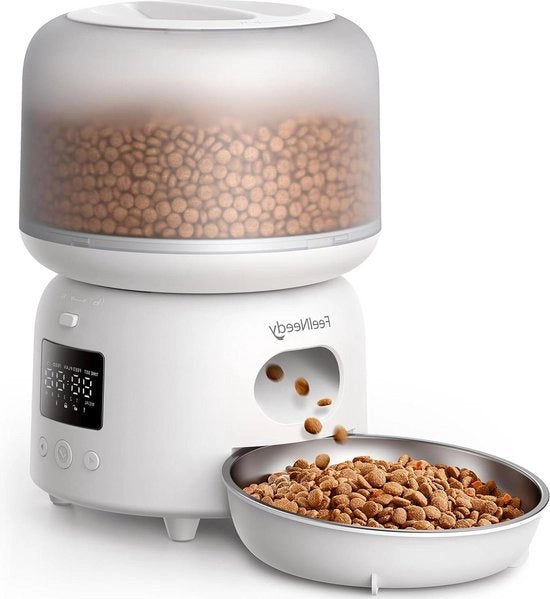 Automatico Cibo per Gatti con Programmazione Individuale fino a 6 Pasti/36 Porzioni al Giorno - Scatoliera in Acciaio Inossidabile - 3 Litri